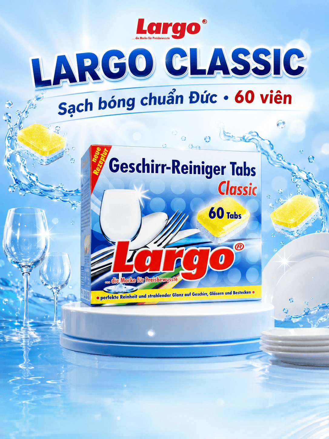 Viên rửa Classic LARGO 60 viên