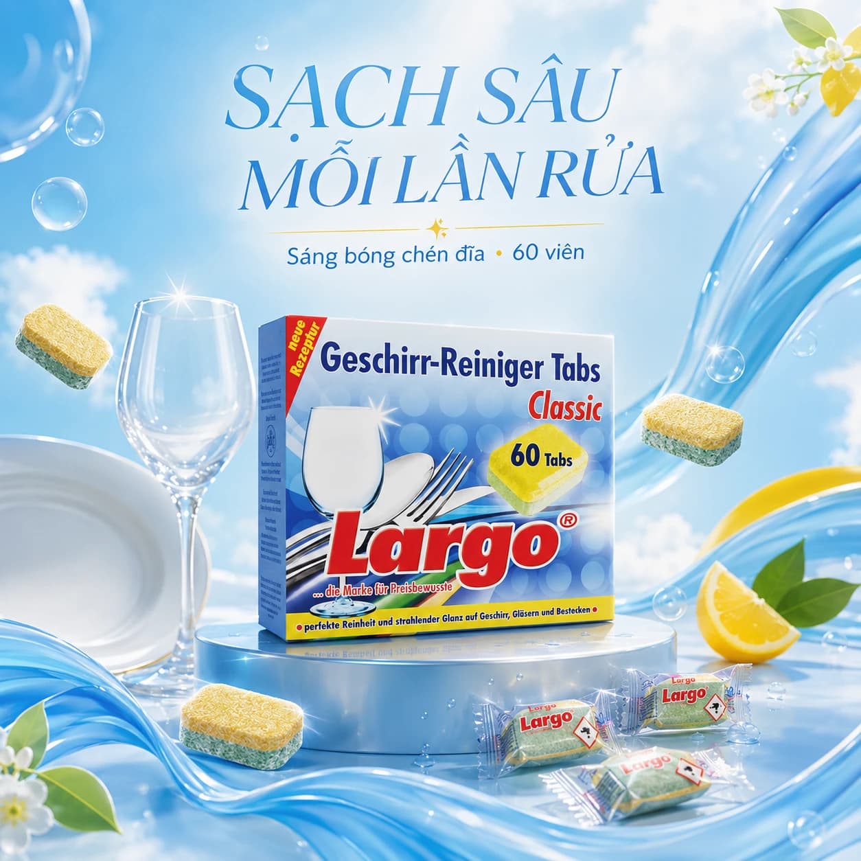 Viên rửa chén bát Largo Classic 60 viên — ảnh 1
